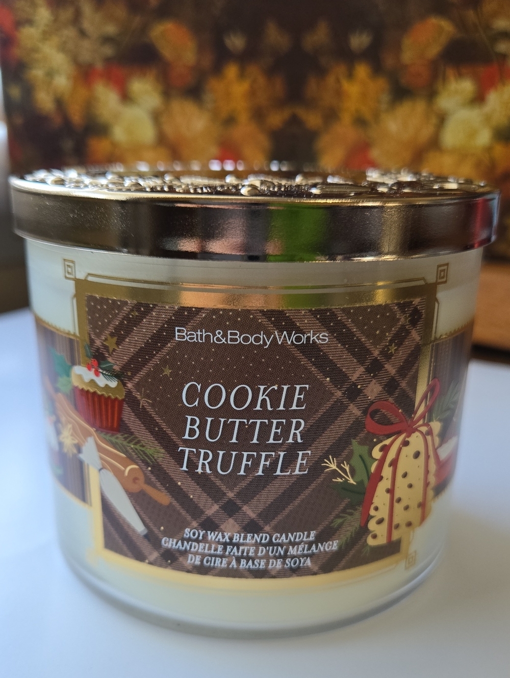 New Bath & Body Works Cookie Butter Truffle 3 wick Candle